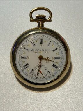 1897 Antique Elgin National Pocket Watch 10k Rolled Gold w/ Original Crystal